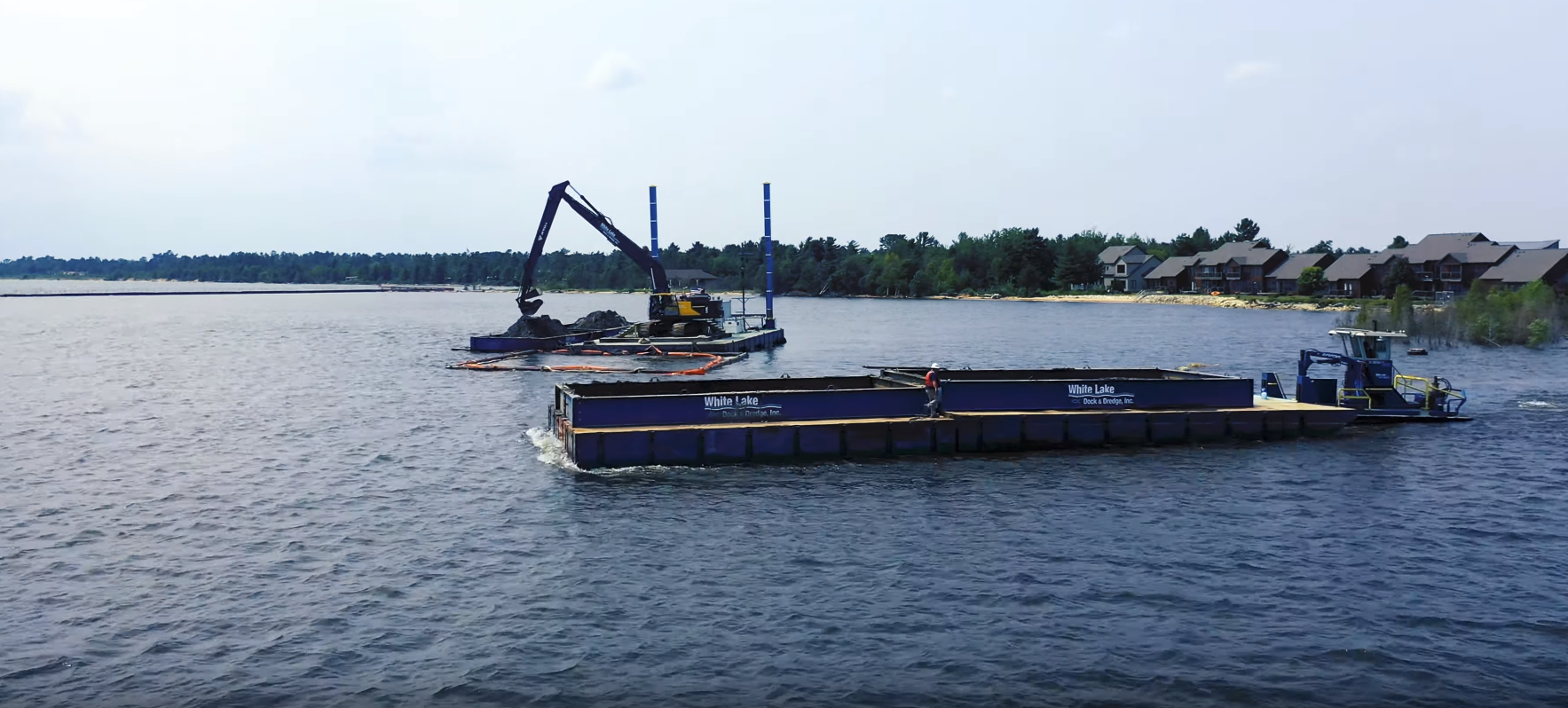 White Lake Dock & Dredge vessels completing Manistique OU2 project